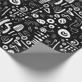 minimalistischer Surrealist in Schwarzweiß Geschenkpapier (Ecke)