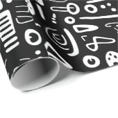 minimalistischer Surrealist in Schwarzweiß Geschenkpapier (Rolleneckpunkt)