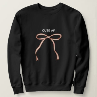 Minimalistischer süßer AF rosa Coquette-Schleifen- Sweatshirt