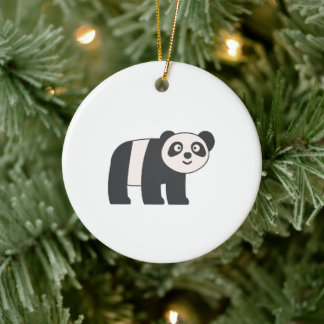 Minimalistischer süßer Panda-Bär-Flachkunst Keramik Ornament
