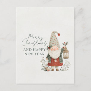 Minimalistischer süßer Weihnachts-Gnom Postkarte