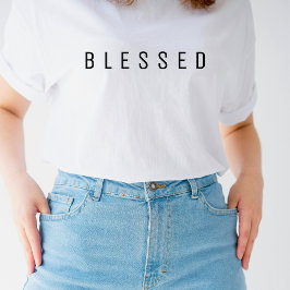 Minimalistischer T - Shirt BLESSED-Text