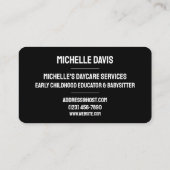 Minimalistischer Tageslehrer Visitenkarte (Rückseite)