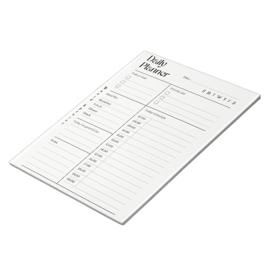 Minimalistischer Tagesplaner Notizblock (angewinkelt)