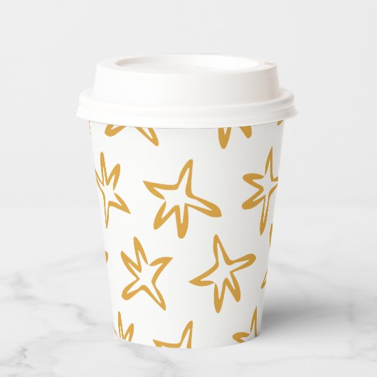 Minimalistischer Tannenstern Pappbecher (Vorderseite)