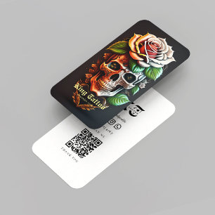Minimalistischer Tattoo Artist Qr-Code Visitenkarte