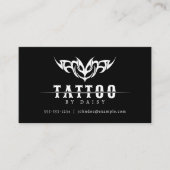 Minimalistischer Tattoo Artist Social Media QR-Cod Visitenkarte (Vorderseite)