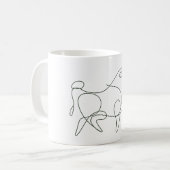 Minimalistischer Taurus Bull Line Art Kaffeetasse (Vorderseite Links)