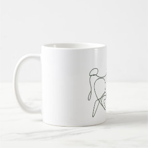 Minimalistischer Taurus Bull Line Art Kaffeetasse