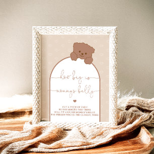 Minimalistischer Teddy Bär Wie groß ist Mama's Bau Poster