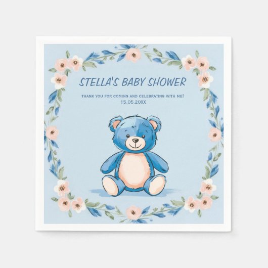 Minimalistischer Teddybär Serviette (Vorderseite)