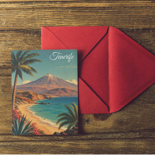 Minimalistischer Tenerife Mount Teide Vintage Reis Postkarte