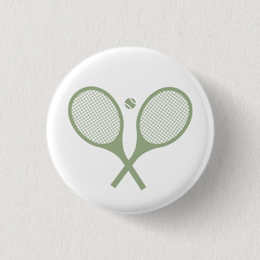 Minimalistischer Tennisplatz Racquets Ball Button (Vorderseite)