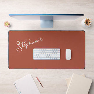 Minimalistischer Terracotta Personalisierter Name Schreibtischunterlage