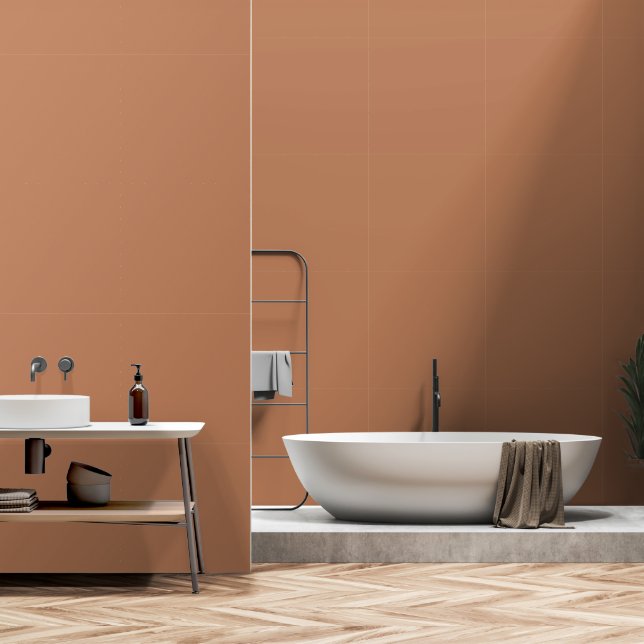 Minimalistischer Terracotta-Ton solide schlicht-mo Tapete (Badezimmer)