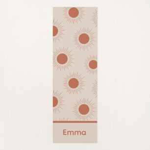 Minimalistischer Terrakotta Abstract Boho Sonne in Yogamatte