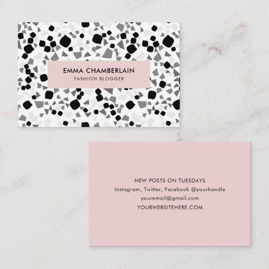 Minimalistischer Terrazzo Print Visitenkarte (Vorne/Hinten)
