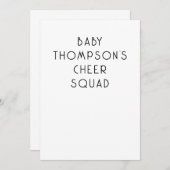 Minimalistischer Text Baby Name Cheke Squad Einladung (Vorne/Hinten)