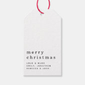 Minimalistischer Text Frohe Weihnachten Schwarz-we Geschenkanhänger (Vorderseite)