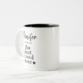 Minimalistischer Text für den besten Freund Zweifarbige Tasse (Vorderseite Links)