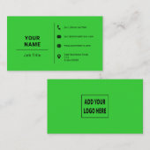 Minimalistischer Text für und grüne Logos Visitenkarte (Vorne/Hinten)