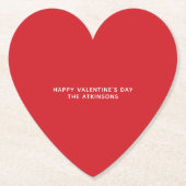 Minimalistischer Text mit rotem Herz - Valentinsta Untersetzer (Vorderseite)