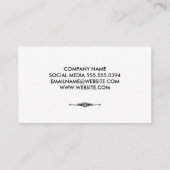 Minimalistischer Text mit verziertem Element grün Visitenkarte (Rückseite)