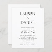 Minimalistischer Text QR-Code Schwarz-weiß Hochzei (Vorne/Hinten)