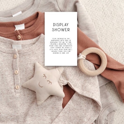 Minimalistischer Text Schwarz-weiß Baby Display Du Begleitkarte