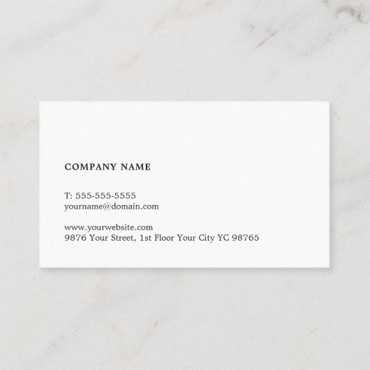 Minimalistischer Texture Black Berater Visitenkarte (Rückseite)