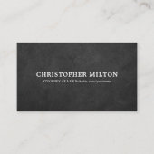 Minimalistischer Texture Black Berater Visitenkarte (Vorderseite)