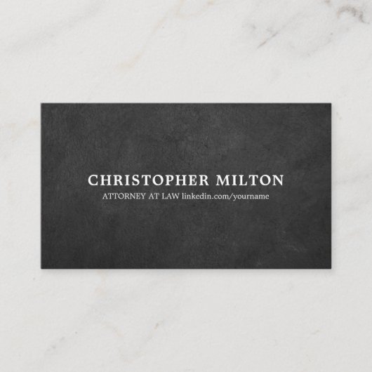 Minimalistischer Texture Black Berater Visitenkarte (Vorderseite)
