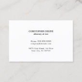 Minimalistischer Texture Black Berater Visitenkarte (Rückseite)