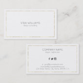 Minimalistischer Tin-Goldgrenzwert auf weiß Visitenkarte (Vorne/Hinten)