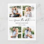 Minimalistischer Tintenstift Skript 4 Fotos Save t Postkarte (Vorderseite)