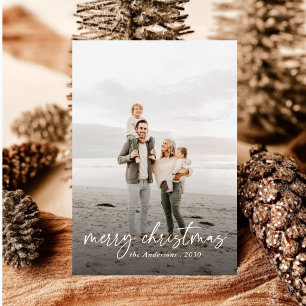 Minimalistischer Torbogen 2 Fotos Frohe Weihnachte Feiertagskarte