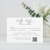 Minimalistischer traditioneller QR-Code-RSVP RSVP Karte (Stehend Vorderseite)