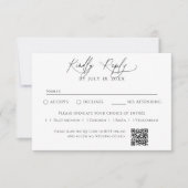 Minimalistischer traditioneller QR-Code-RSVP Weiß RSVP Karte (Vorderseite)