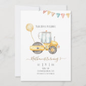 Minimalistischer Traktor - Einladung zum Geburtsta (Vorderseite)