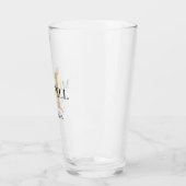 Minimalistischer Trauzeuge Schwarz Gold Monogramm Glas (Links)