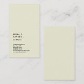 Minimalistischer Trend-Berater für vertikale Beige Visitenkarte (Vorne/Hinten)