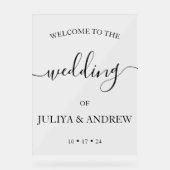 Minimalistischer trendiger Empfang Acrylschild (Vorderseite)