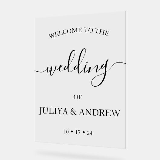 Minimalistischer trendiger Empfang Acrylschild (Winkel)