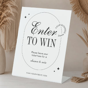 Minimalistischer Trendiger Geschäfts-Raffle-Tisch- Sockelschild