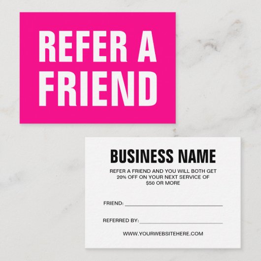 Minimalistischer Trendsetter nennen einen Freund h Empfehlungskarte (Vorne/Hinten)