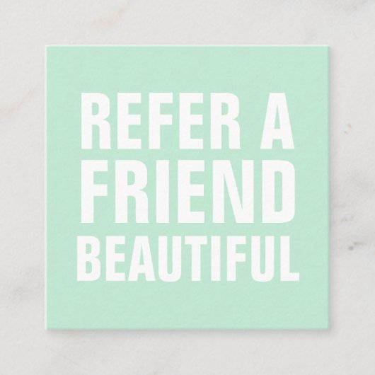 Minimalistischer Trendsetter nennen Freunde Minze  Empfehlungskarte (Vorderseite)