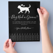 Minimalistischer Trendy Black and White Dog Groomi Flyer (Hand)
