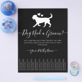 Minimalistischer Trendy Black and White Dog Groomi Flyer (Einzeln)