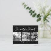 Minimalistischer Trendy Black and White Dog Groomi Visitenkarte (Stehend Vorderseite)