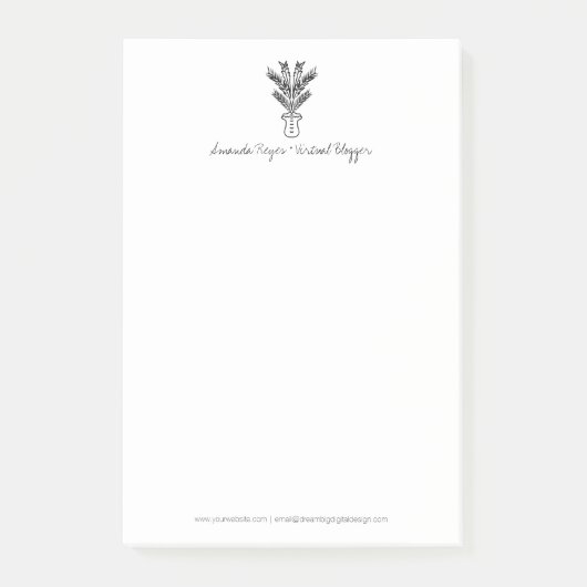 Minimalistischer Tropenpalmenbaum Post-it Klebezettel (Vorderseite)